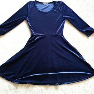 Blue velvet dress